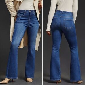 Pilcro and the Letterpress High Rise Flare Jeans Dark Wash Blue Size 32